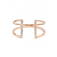 Aiza Crystal Parallel Rose Gold Cuff